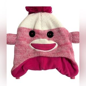 Adorable pink monkey winter hat